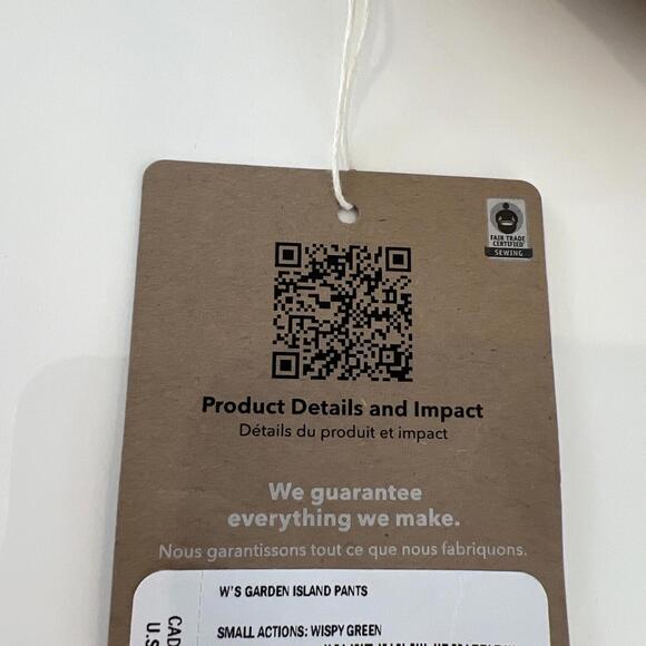 $89 PATAGONIA GARDEN ISLAND PANTS Women’s Size Small - Picture 3 of 4